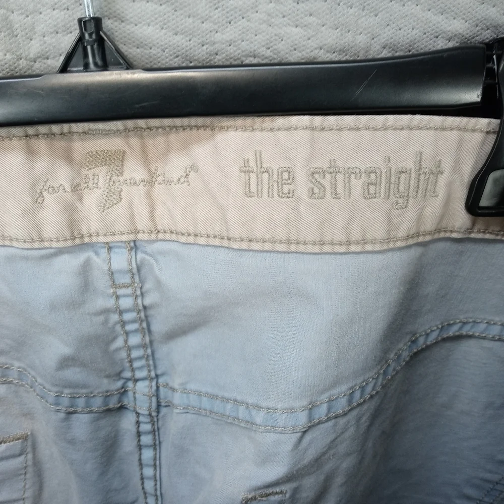 7 For All Mankind The Straight men's wheat jeans. Sz 36x32. Rise 10